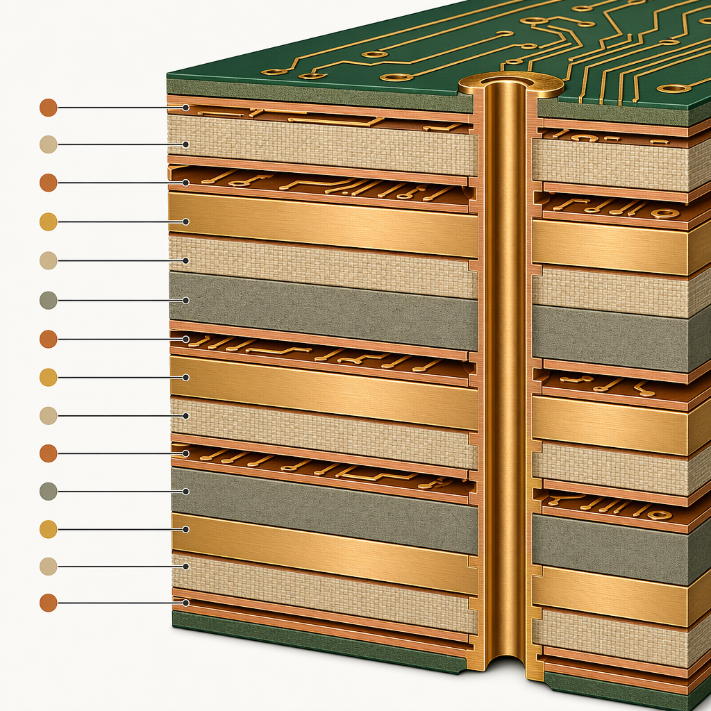 PCB cross-section layer diagram