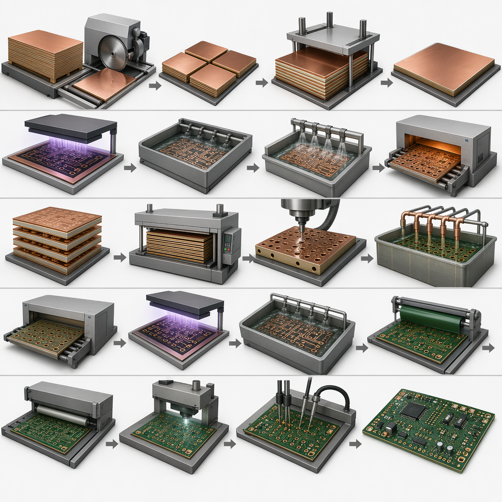 PCB manufacturing process flow